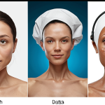 Here are three image prompts for Stable Diffusion, focusing on the concepts of digital health data, AI, and personalized well-being: