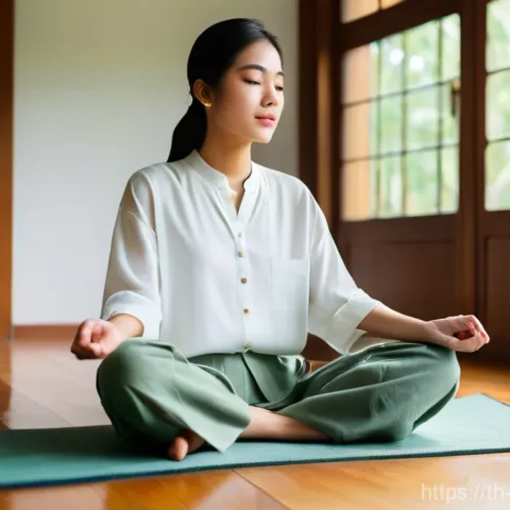 내러티브 건강법과 성격 유형의 관계 - **Prompt for Introverted Reflection through Journaling:**
"A young Thai woman, dressed in a loos...