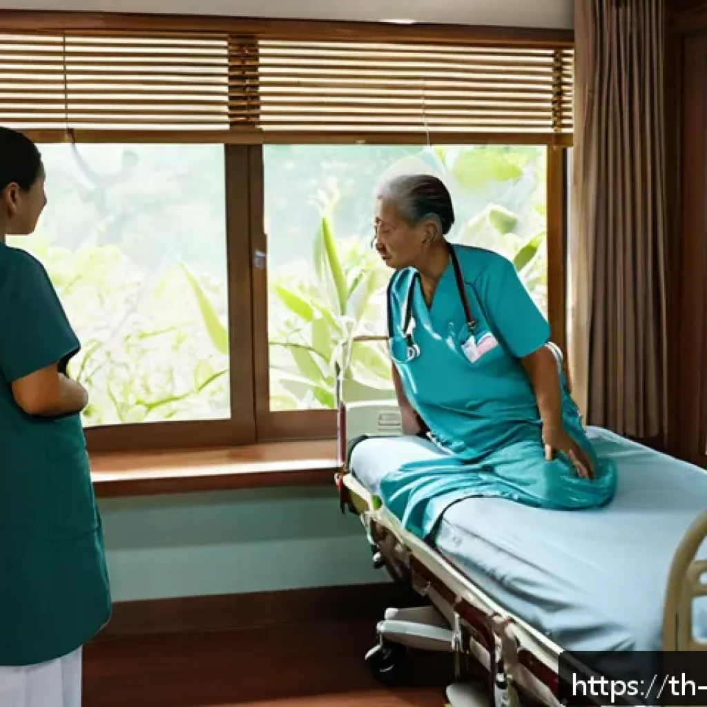 내러티브 건강법의 역사적 배경 - A warm and inviting modern Thai hospital room where a compassionate doctor attentively listens to an...